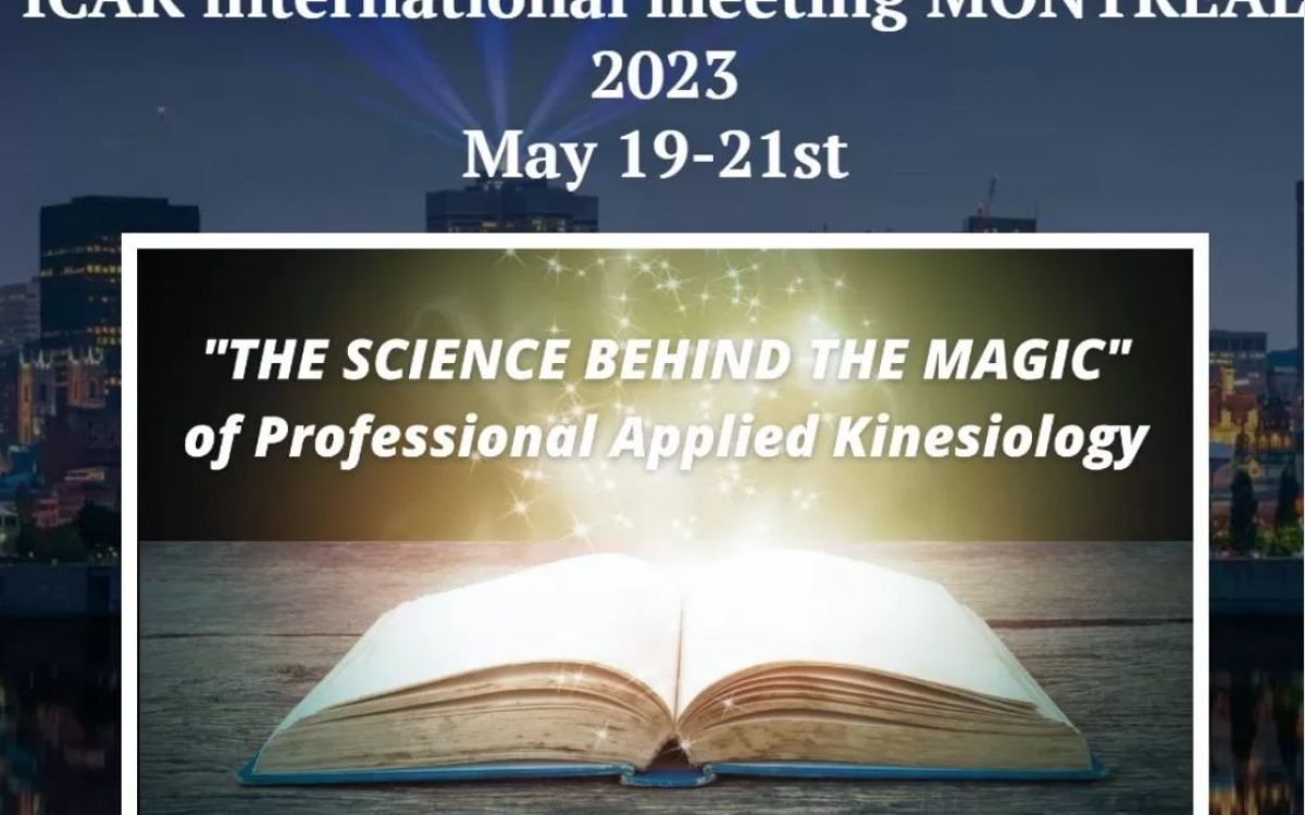 ICAK International Conference in Montreal, QC, May 19-21, 2021.RESCHEDULED TO 2023.